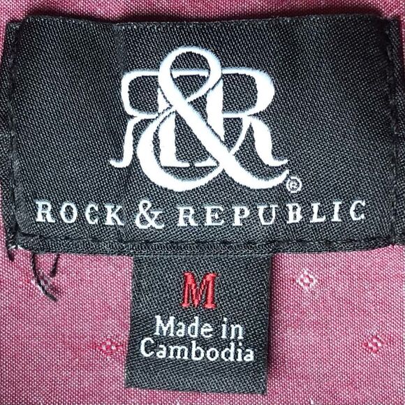 Rock & Republic Edgy Shirt with Zipper and Seam Detail in Pale Red Men’s M - Picture 10 of 11